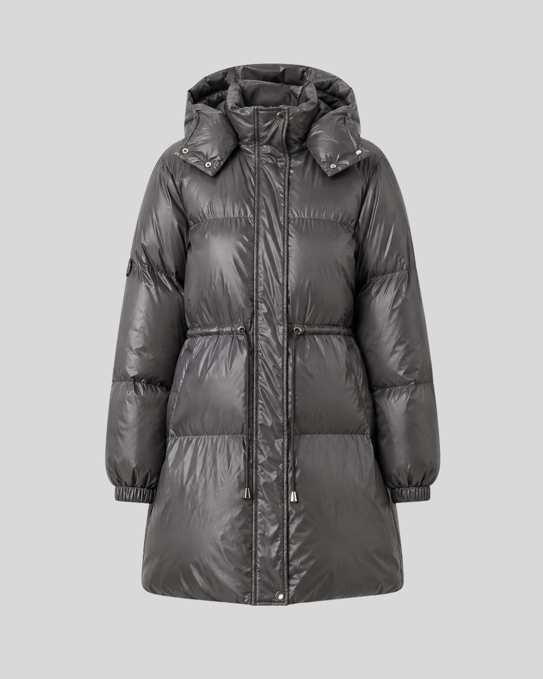 Piumino Donna Invernale con Cappuccio e Coulisse in Vita