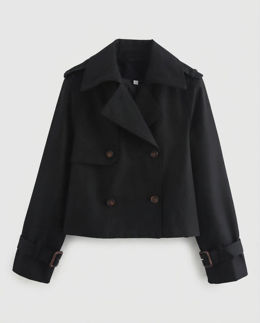 Giacca Corta Donna Trench Doppio Petto Colori Disponibili