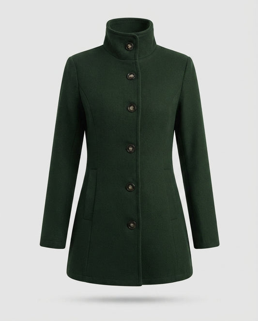 Giacca Donna Elegante con Collo Alto e Bottoni