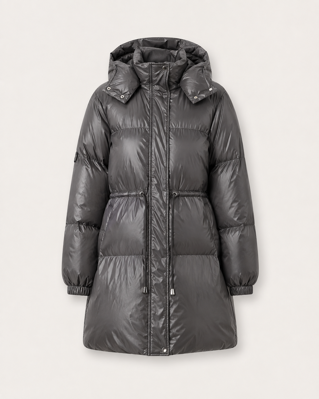 Piumino Donna Invernale con Cappuccio e Coulisse in Vita