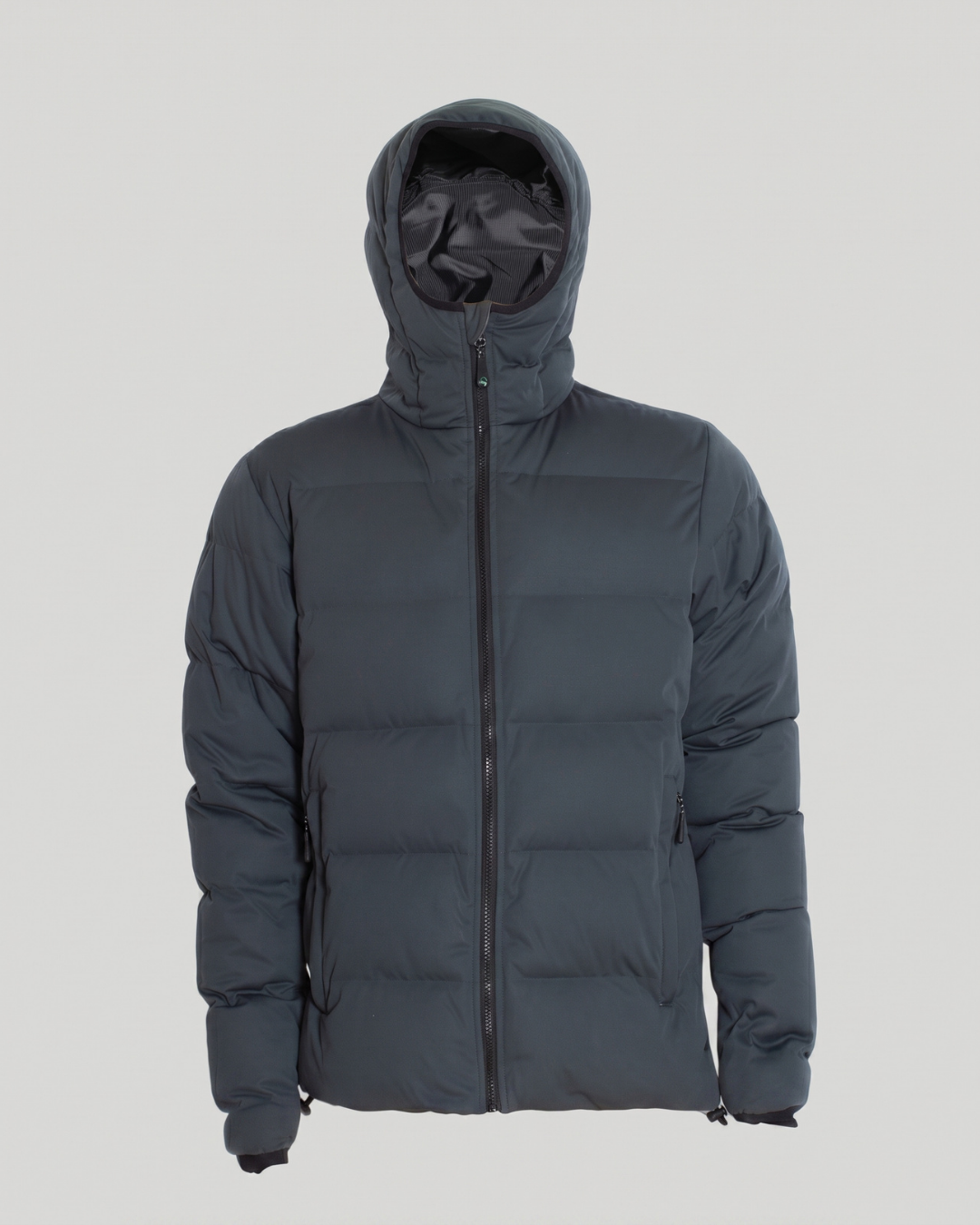 Giacca Imbottita Uomo con Cappuccio Grigio Scuro e Zip