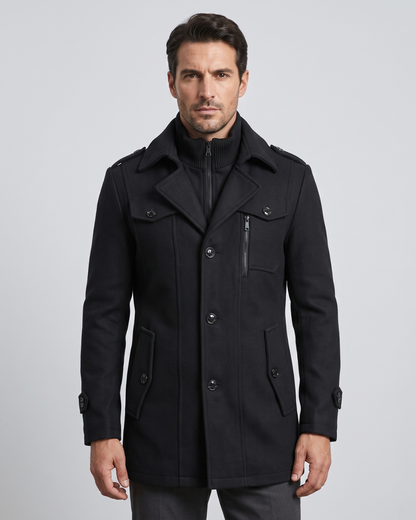 Cappotto da Uomo con Zip e Collo Alto