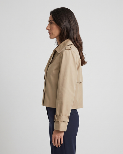 Giacca Corta Donna Trench Doppio Petto Colori Disponibili