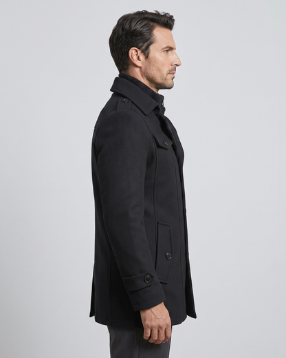 Cappotto da Uomo con Zip e Collo Alto