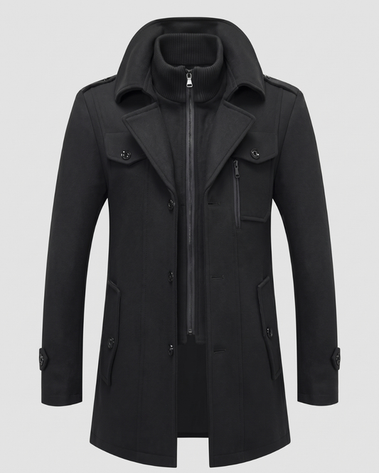 Cappotto da Uomo con Zip e Collo Alto