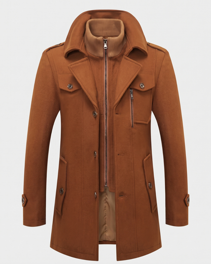 Cappotto da Uomo con Zip e Collo Alto