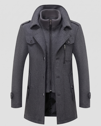 Cappotto da Uomo con Zip e Collo Alto