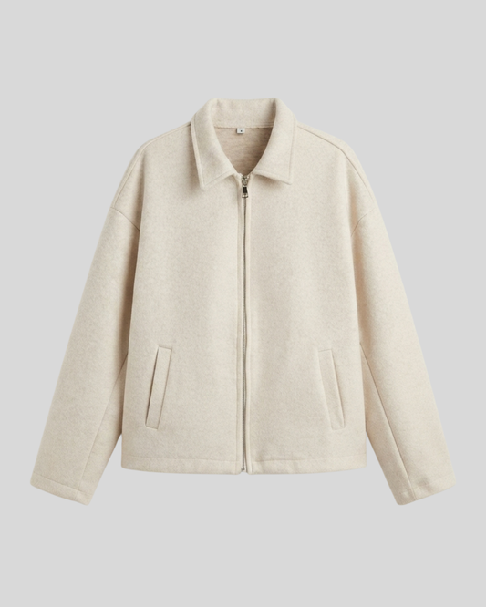 Giacca Donna Marrone con Colletto Classico e Chiusura con Zip