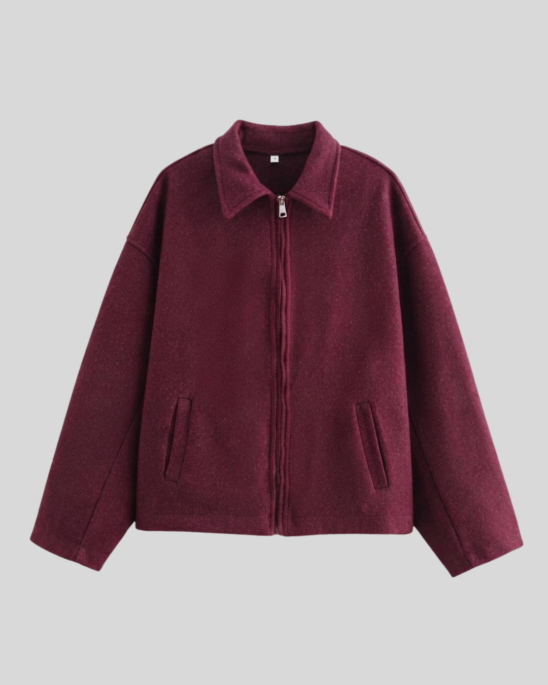 Giacca Donna Marrone con Colletto Classico e Chiusura con Zip