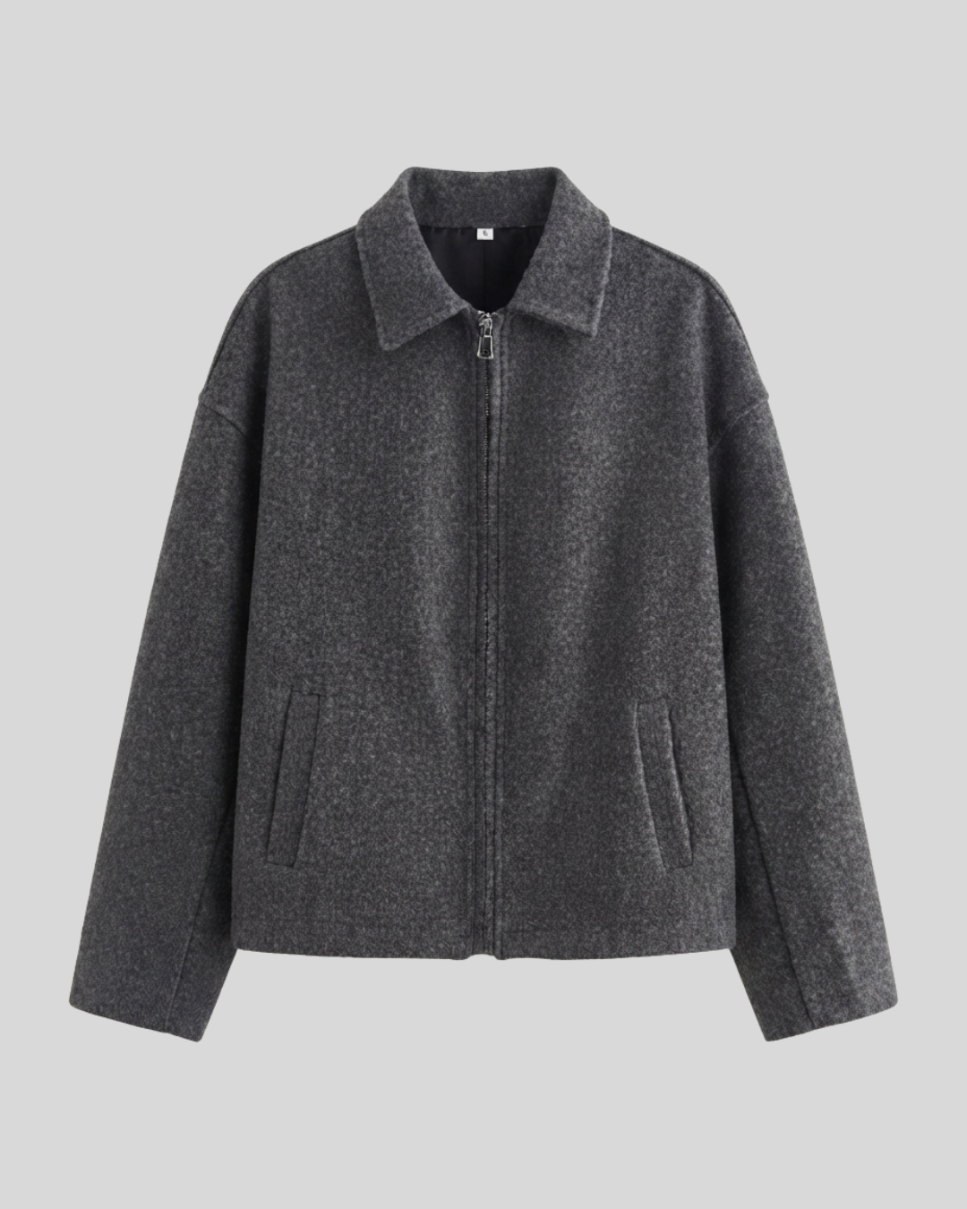 Giacca Donna Marrone con Colletto Classico e Chiusura con Zip