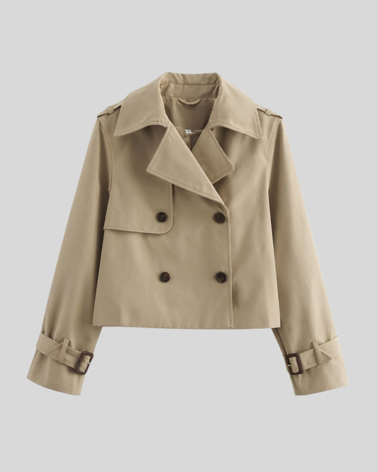 Giacca Corta Donna Trench Doppio Petto Colori Disponibili