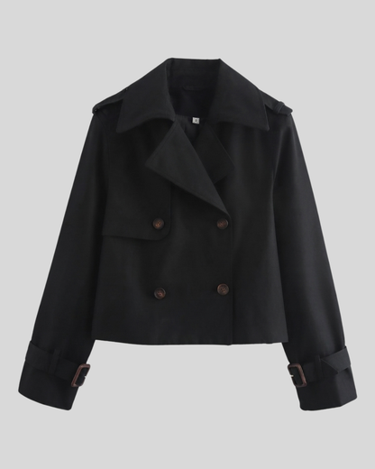 Giacca Corta Donna Trench Doppio Petto Colori Disponibili