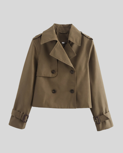 Giacca Corta Donna Trench Doppio Petto Colori Disponibili