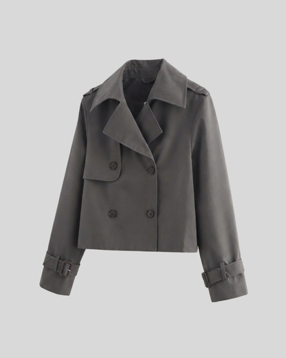 Giacca Corta Donna Trench Doppio Petto Colori Disponibili