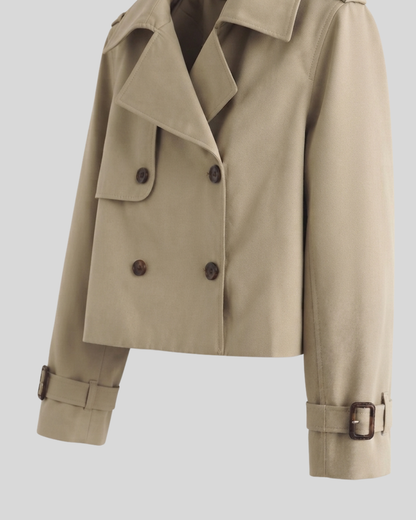 Giacca Corta Donna Trench Doppio Petto Colori Disponibili