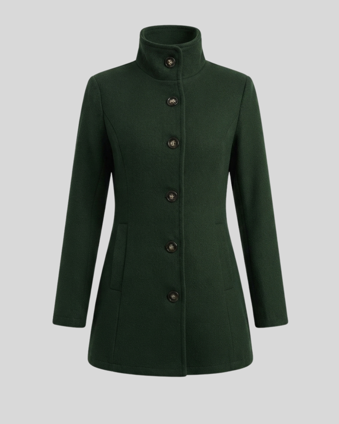 Giacca Donna Elegante con Collo Alto e Bottoni