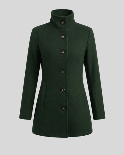 Giacca Donna Elegante con Collo Alto e Bottoni