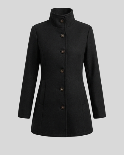 Giacca Donna Elegante con Collo Alto e Bottoni