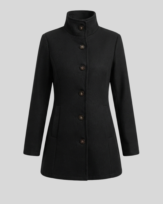 Giacca Donna Elegante con Collo Alto e Bottoni