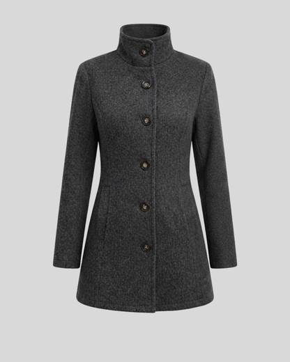 Giacca Donna Elegante con Collo Alto e Bottoni