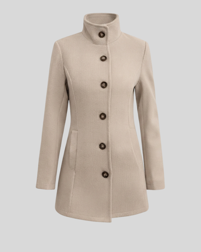 Giacca Donna Elegante con Collo Alto e Bottoni