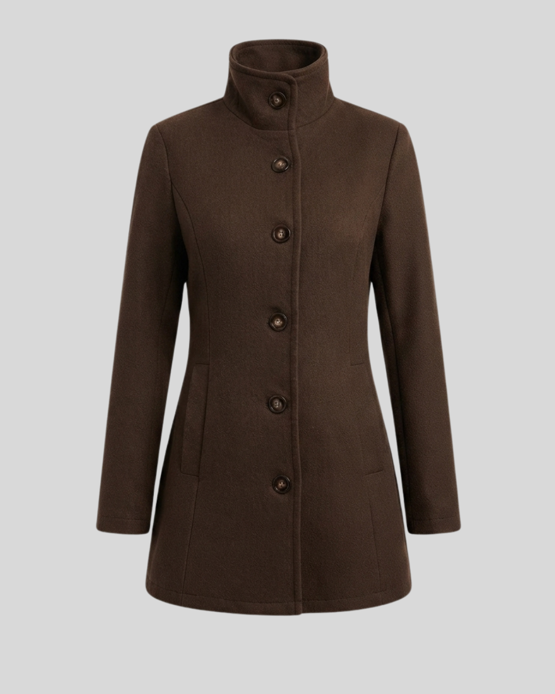 Giacca Donna Elegante con Collo Alto e Bottoni