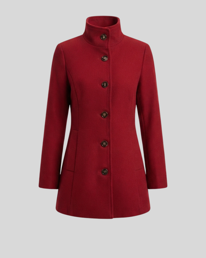 Giacca Donna Elegante con Collo Alto e Bottoni
