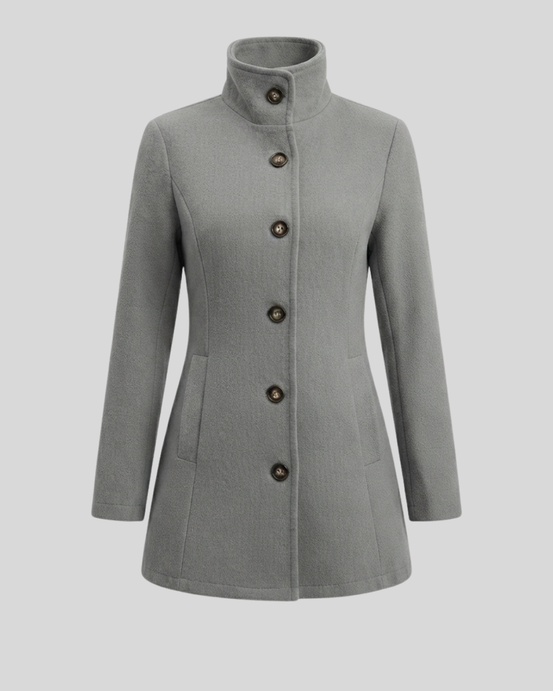 Giacca Donna Elegante con Collo Alto e Bottoni