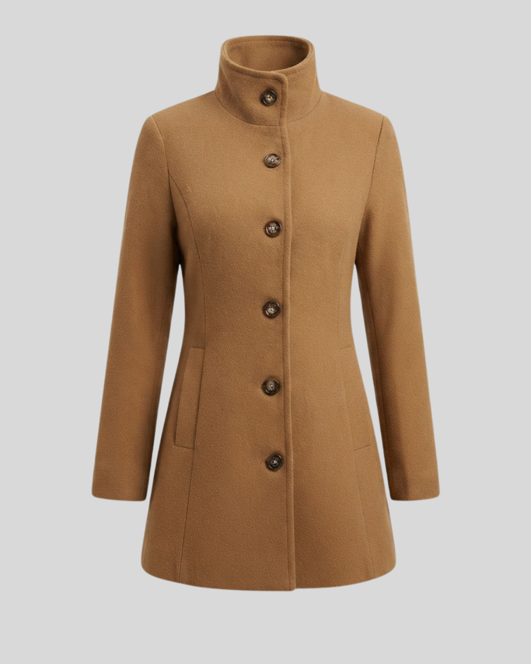 Giacca Donna Elegante con Collo Alto e Bottoni