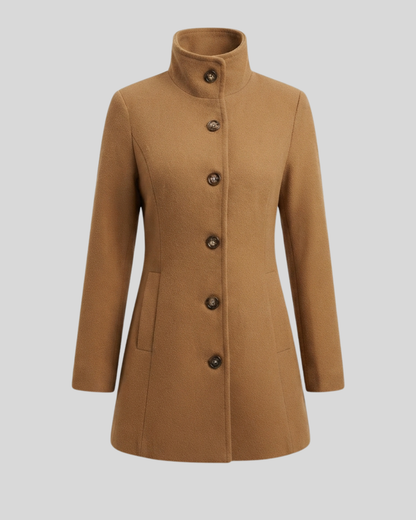Giacca Donna Elegante con Collo Alto e Bottoni