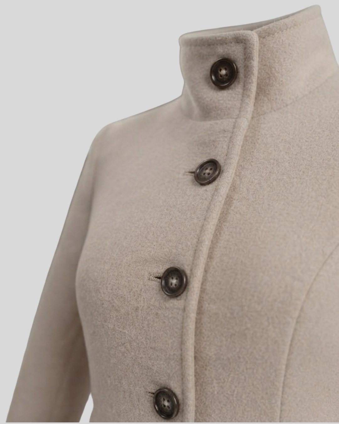 Giacca Donna Elegante con Collo Alto e Bottoni
