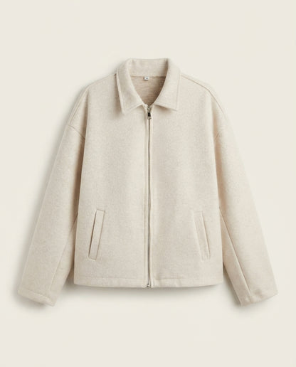 Giacca Donna Marrone con Colletto Classico e Chiusura con Zip