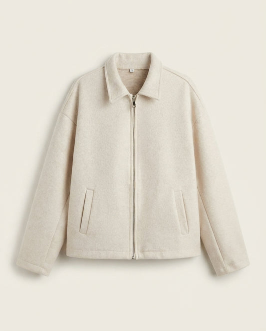Giacca Donna Marrone con Colletto Classico e Chiusura con Zip