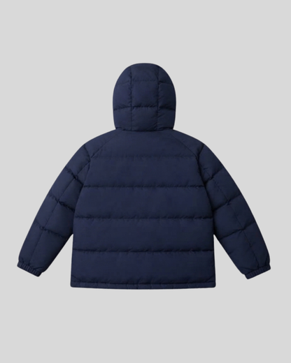 Giacca Uomo Reversibile 2 in 1 Imbottita Blu e Camouflage con Cappuccio