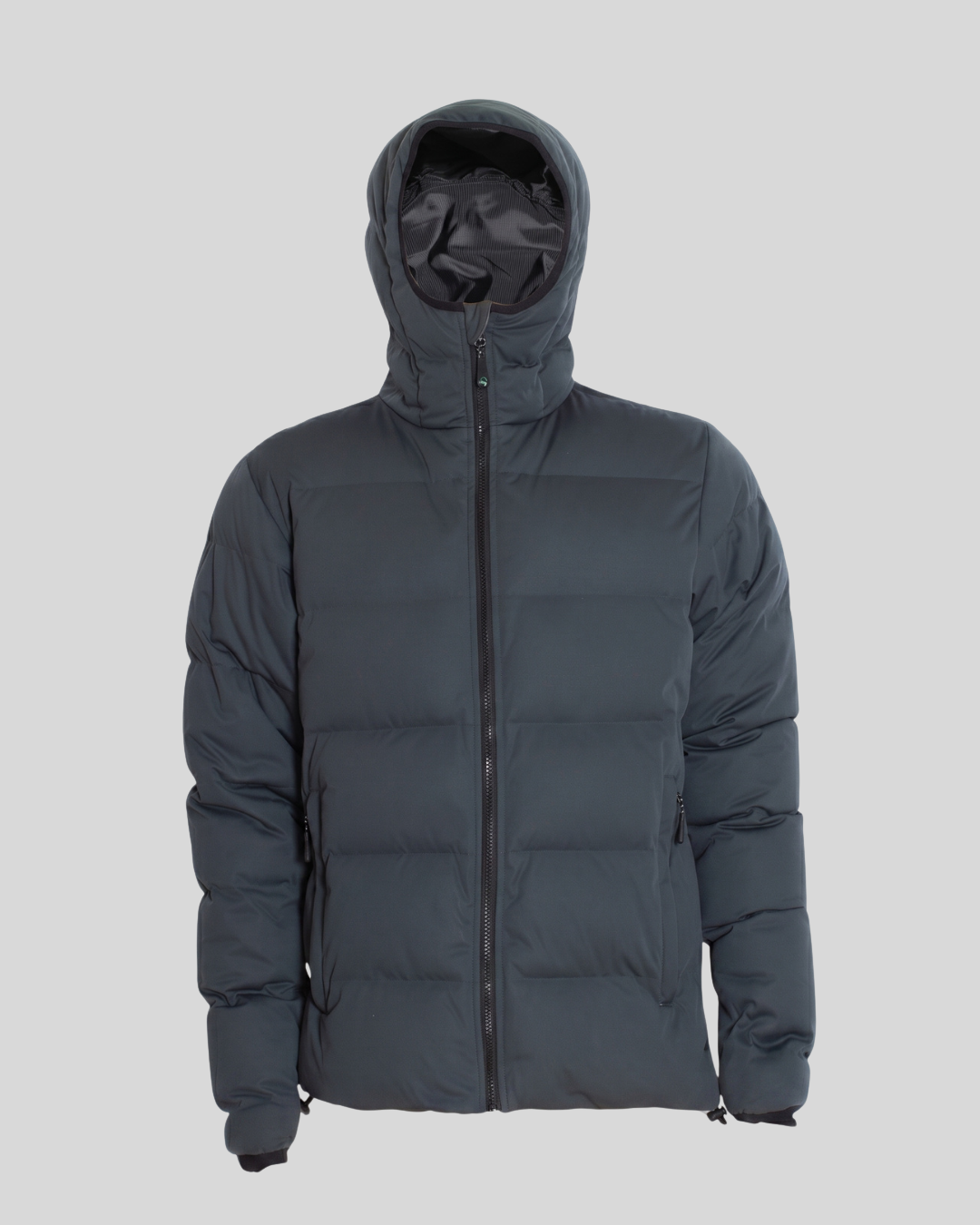 Giacca Imbottita Uomo con Cappuccio Grigio Scuro e Zip