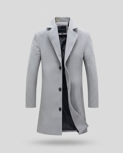 Cappotto Uomo Elegante Invernale Medio Lungo Formale Slim Fit Monopetto