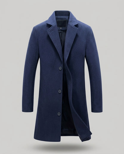 Cappotto Uomo Elegante Invernale Medio Lungo Formale Slim Fit Monopetto