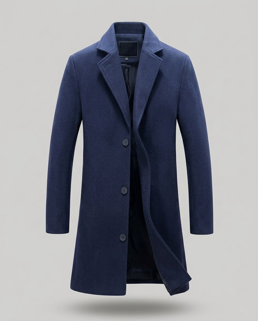 Cappotto Uomo Elegante Invernale Medio Lungo Formale Slim Fit Monopetto