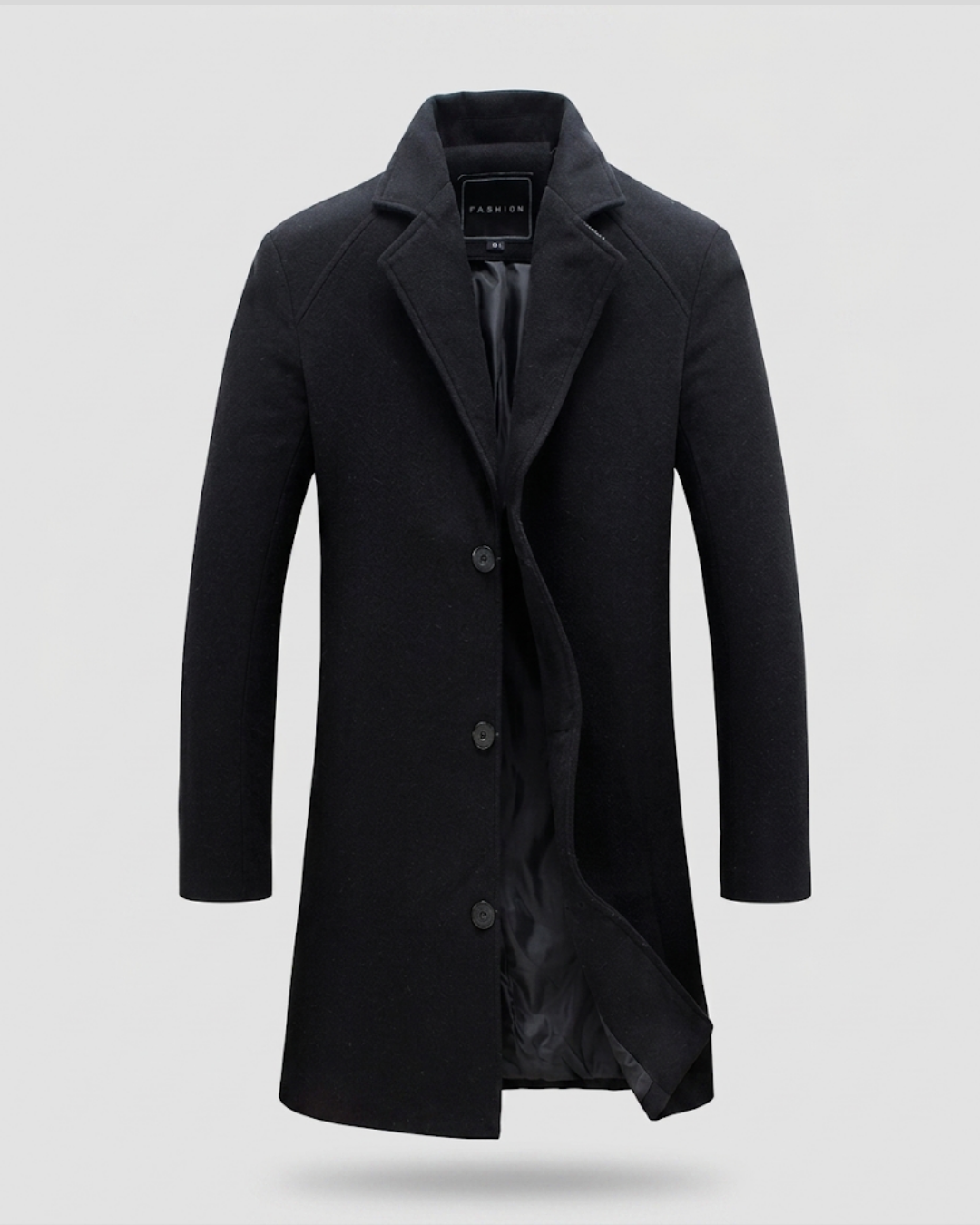 Cappotto Uomo Elegante Invernale Medio Lungo Formale Slim Fit Monopetto