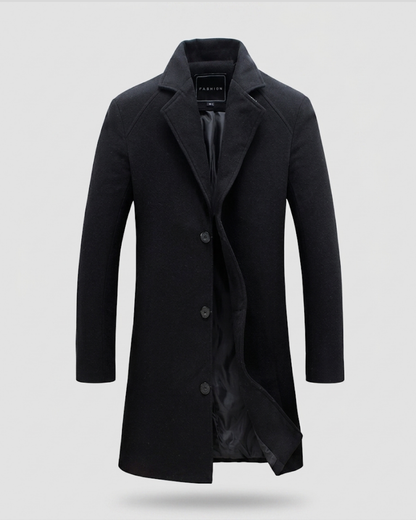 Cappotto Uomo Elegante Invernale Medio Lungo Formale Slim Fit Monopetto