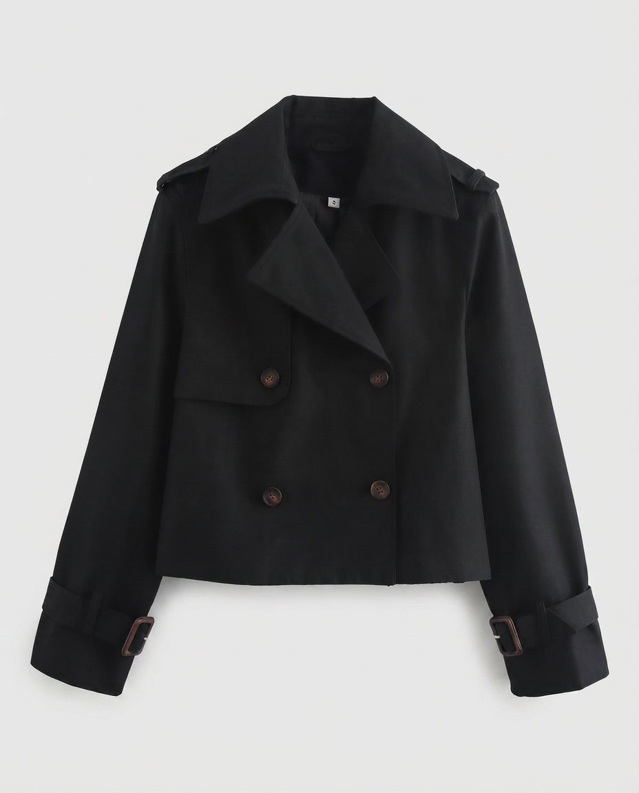 Giacca Corta Donna Trench Doppio Petto Colori Disponibili