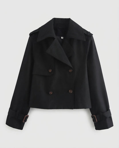 Giacca Corta Donna Trench Doppio Petto Colori Disponibili