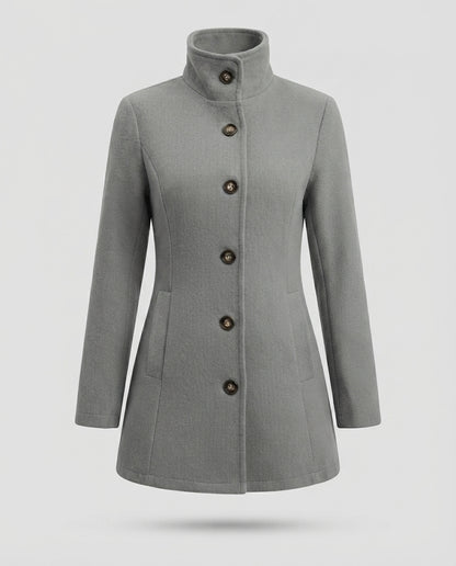 Giacca Donna Elegante con Collo Alto e Bottoni