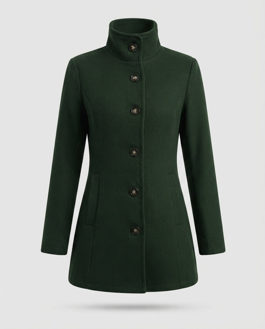 Giacca Donna Elegante con Collo Alto e Bottoni