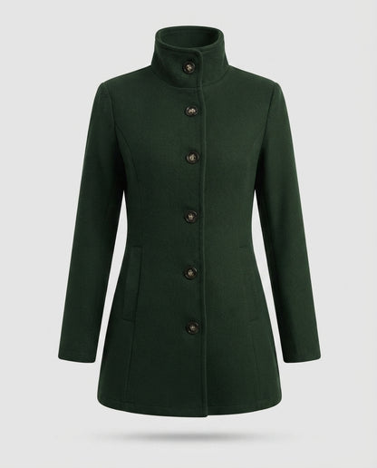 Giacca Donna Elegante con Collo Alto e Bottoni