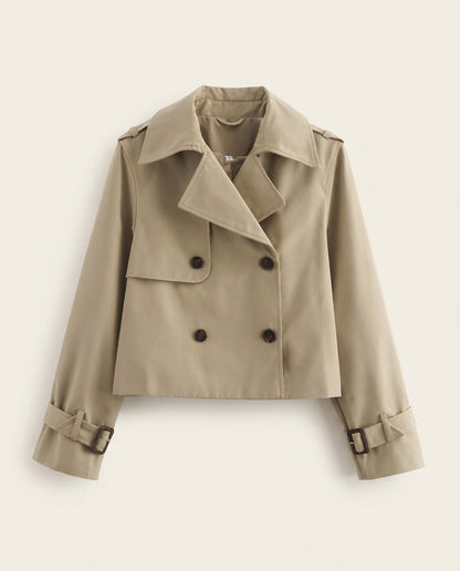 Giacca Corta Donna Trench Doppio Petto Colori Disponibili