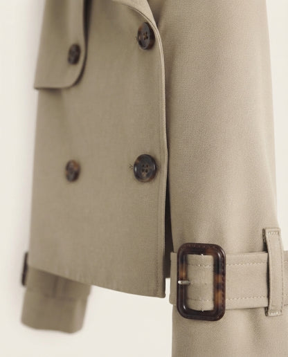 Giacca Corta Donna Trench Doppio Petto Colori Disponibili