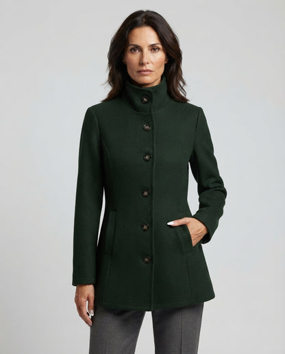 Giacca Donna Elegante con Collo Alto e Bottoni