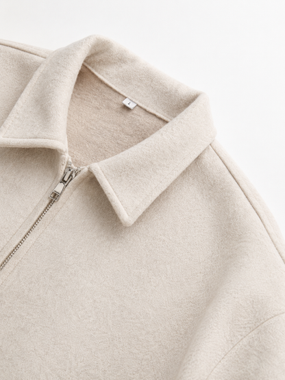 Giacca Donna Marrone con Colletto Classico e Chiusura con Zip