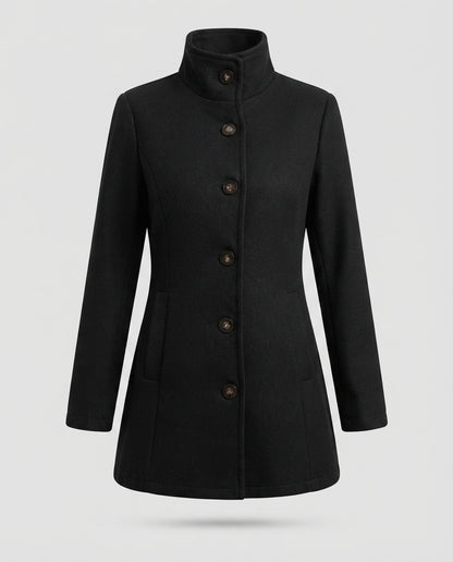 Giacca Donna Elegante con Collo Alto e Bottoni